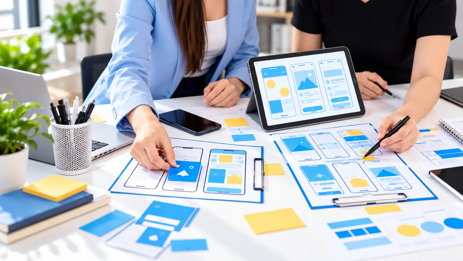 Tim profesional merancang UI/UX aplikasi untuk pengembangan website dan aplikasi custom